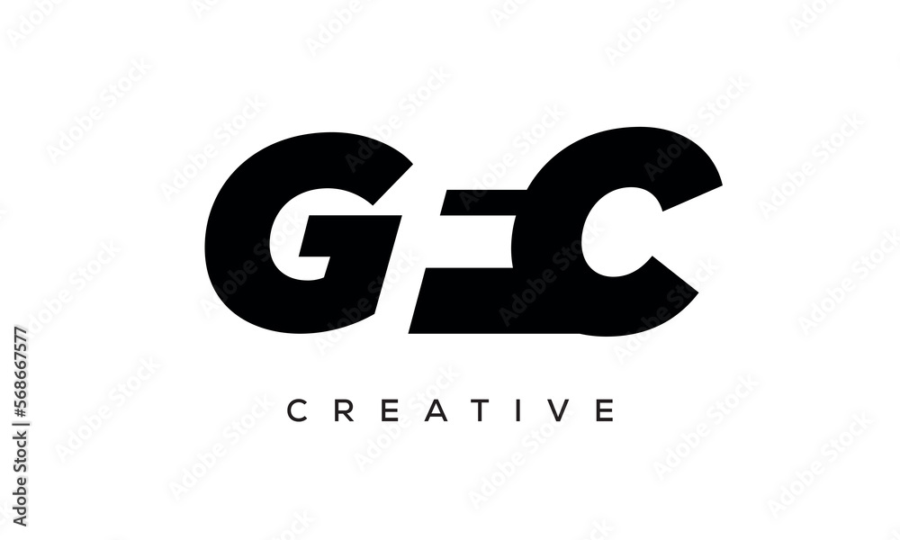 GFC letters negative space logo design. creative typography monogram vector