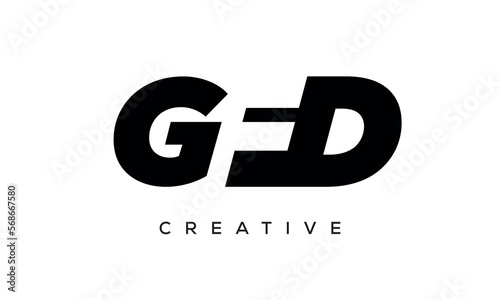 GFD letters negative space logo design. creative typography monogram vector photo