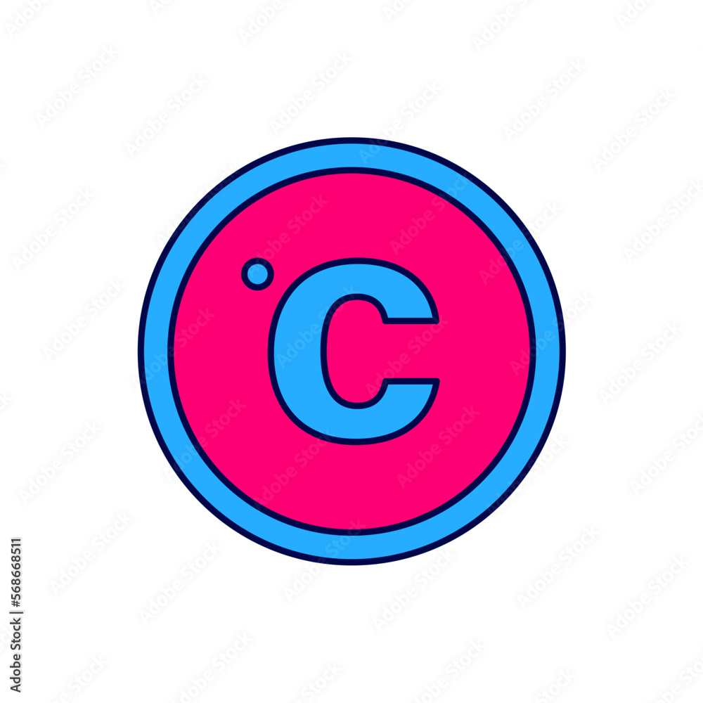 Filled outline Celsius icon isolated on white background. Vector Filled outline Celsius icon isolated on white background. Vector