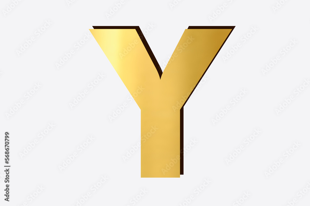 golden Alphabet Y, isolated over white background golden Alphabet Y, isolated over white background