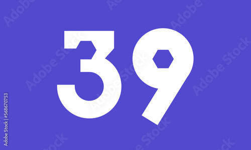 Number Blue Tech Modern Hexagon Logo