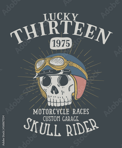 motorcycle garage badge with the dirty texture