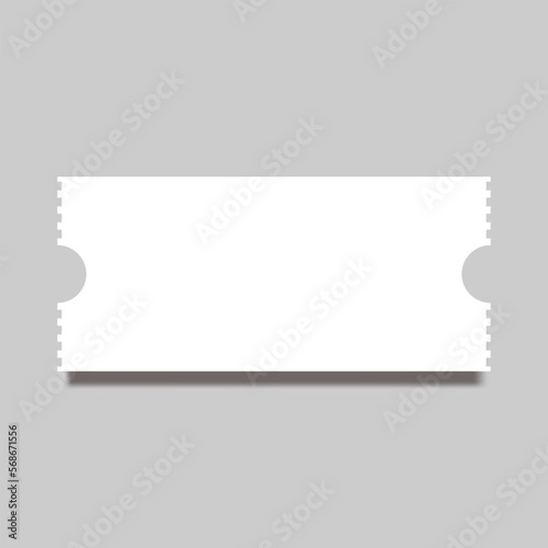 ticket coupon blank 3d vector illustration on gray background