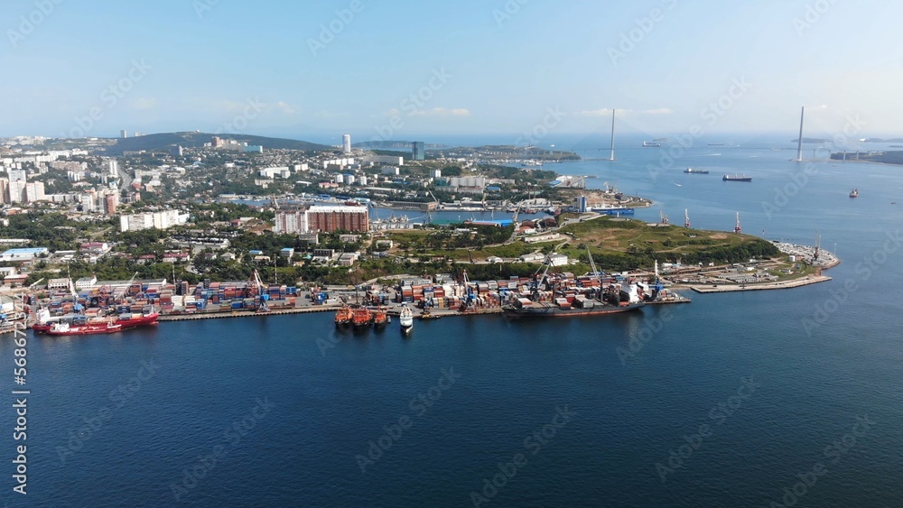 The city of Vladivostok from a bird's-eye view.