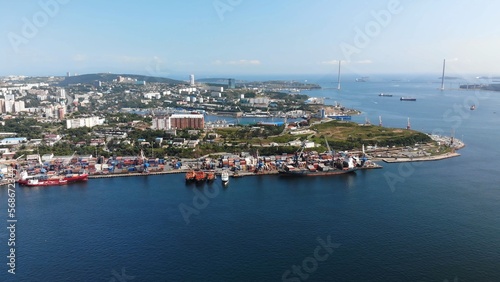 The city of Vladivostok from a bird's-eye view.