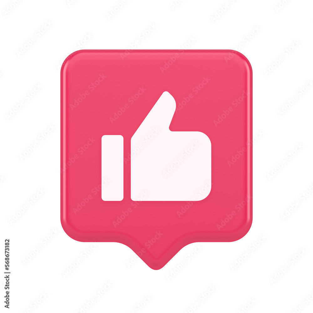 Like thumb up approve rating button confirmation cool website networking 3d realistic speech bubble icon Like thumb up approve rating button confirmation cool website networking 3d realistic speech bubble icon