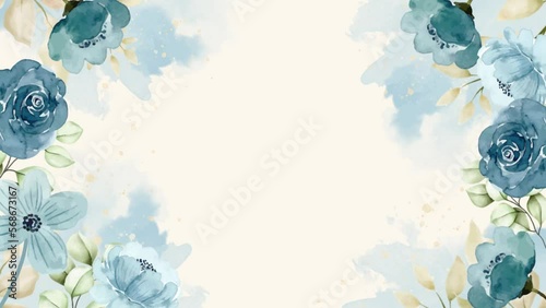 Flower corner frame appearing composition for wedding and valentine