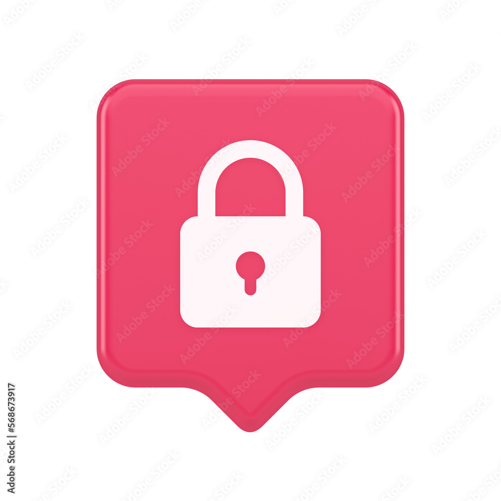 Padlock locking web access button password security protection safe encryption 3d speech bubble icon Padlock locking web access button password security protection safe encryption 3d speech bubble icon