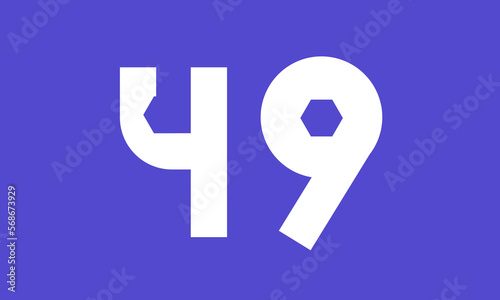 Number Blue Tech Modern Hexagon Logo
