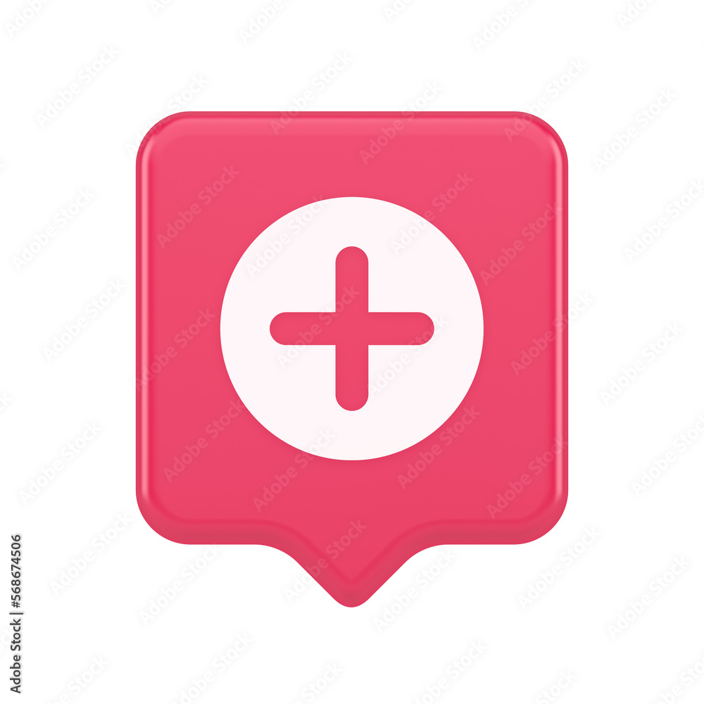 Plus add button mathematical addition symbol 3d realistic speech bubble icon Plus add button mathematical addition symbol 3d realistic speech bubble icon