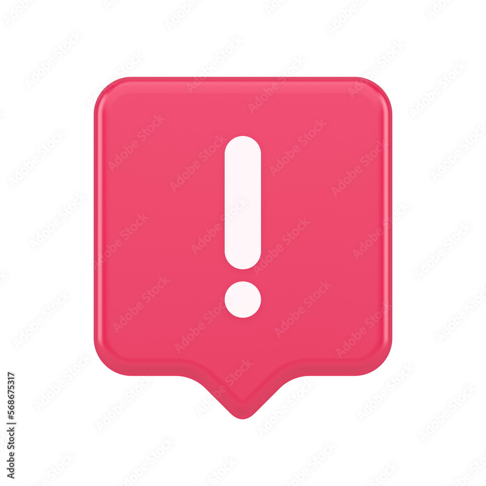 Exclamation mark keyboard button important attention point cyberspace communication 3d speech bubble icon Exclamation mark keyboard button important attention point cyberspace communication 3d speech bubble icon