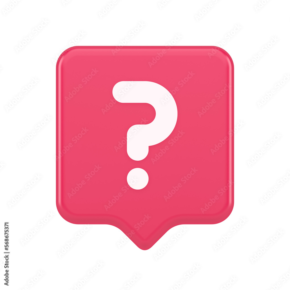 Question mark button advise attention answer FAQ point internet info support 3d speech bubble icon Question mark button advise attention answer FAQ point internet info support 3d speech bubble icon