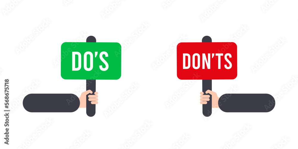Do and Don't box icons illustration