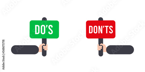 Do and Don't box icons illustration