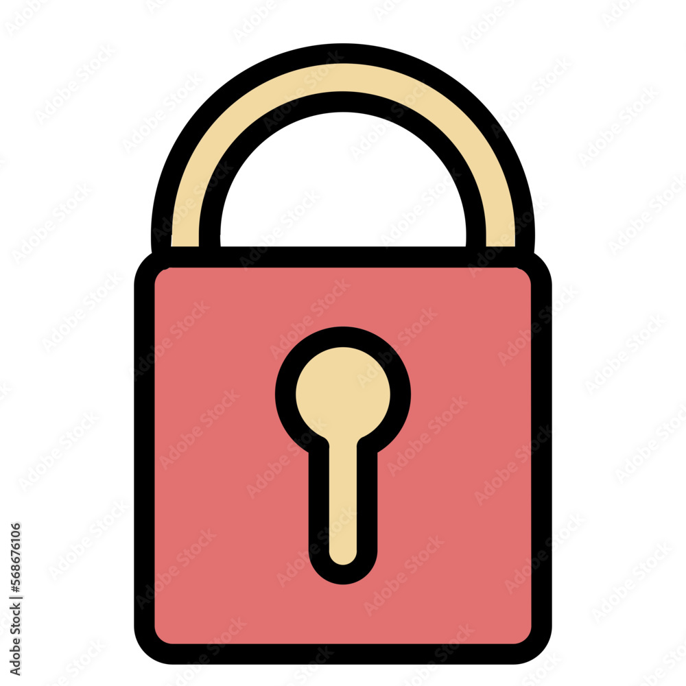 lock color line icon lock color line icon