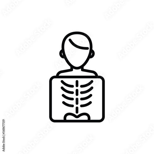Roentgen thin line icon. X-ray examination. Medical research. Modern vector illustration.