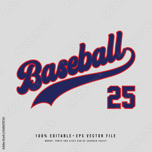 Baseball jersey vector editable text effect photo