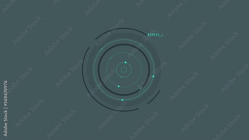 Looped animation of round shapes HUD element.