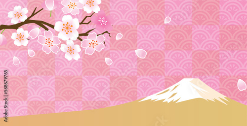 000桜　春　花びら　背景
