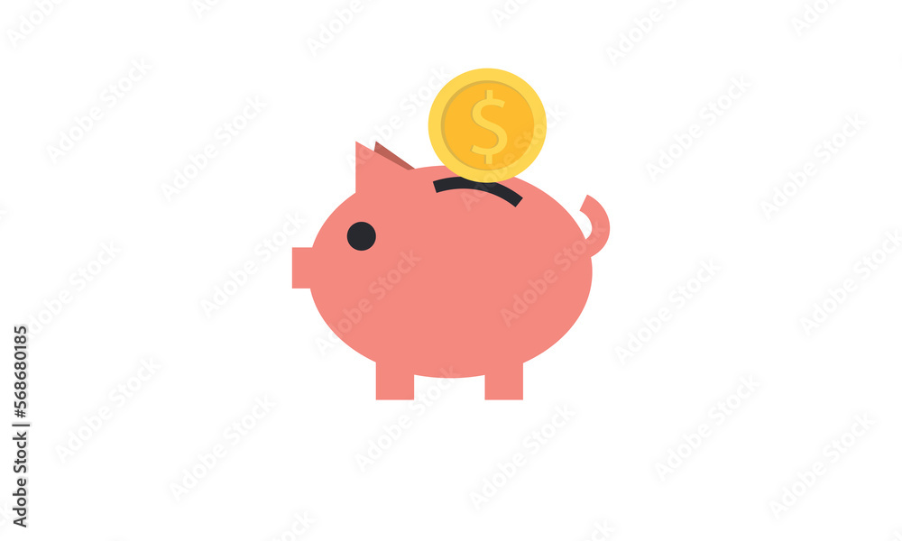 Fototapeta premium piggy bank and coin
