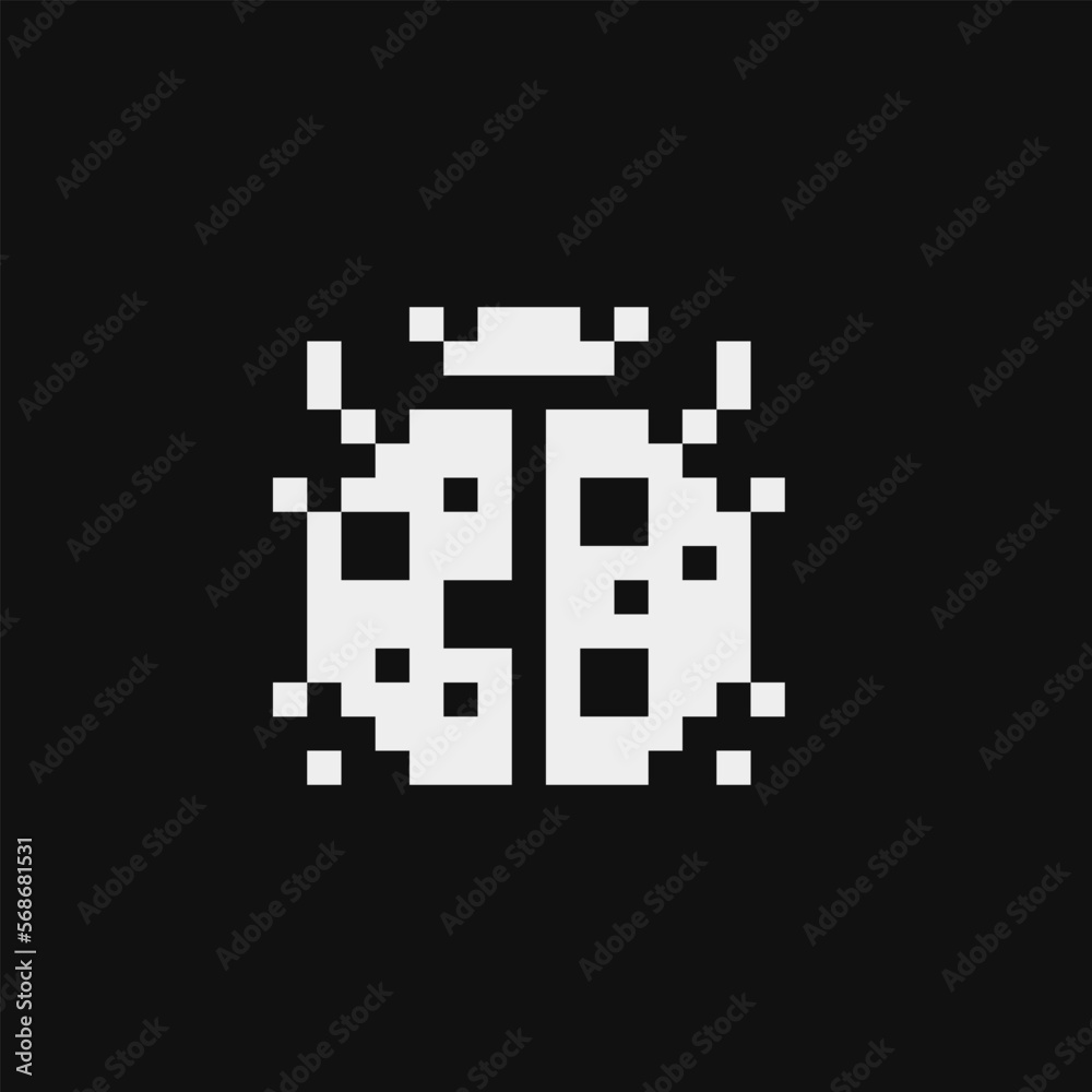Ladybug emoji, pixel art bug insect icon, isolated vector illustration. Element design for stickers, logo, embroidery, mobile app. Video game sprite. Ladybug emoji, pixel art bug insect icon, isolated vector illustration. Element design for stickers, logo, embroidery, mobile app. Video game sprite.