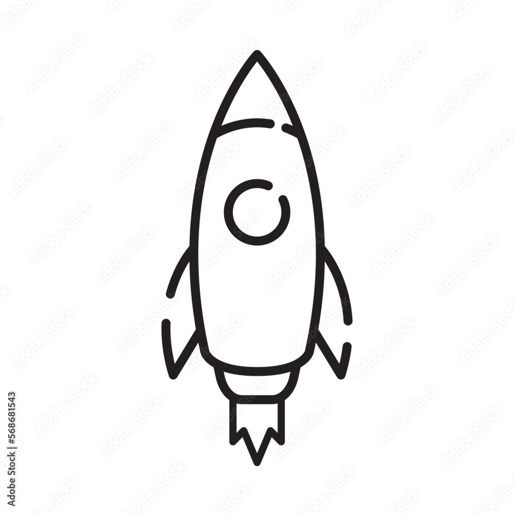 Vector line rocket. line rocket.Vector illustration. Vector line rocket. line rocket.Vector illustration.