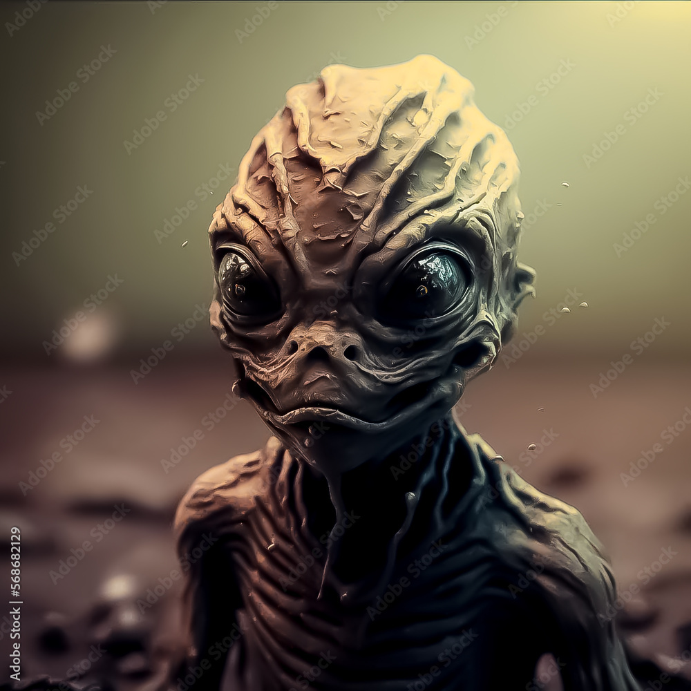 The Alien in the Rain A High-Quality, Ultra-Realistic Cinematic Photo, alien, rain, ultra-realistic, photo, high-quality, high-resolution, cinematic, close encounter, detail, resolution,