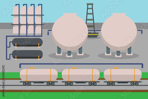Industrial factory and plant buildings 2d vector illustration concept for banner, website, illustration, landing page, flyer, etc