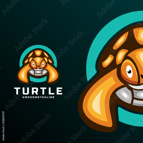 Turtle illustration logo design