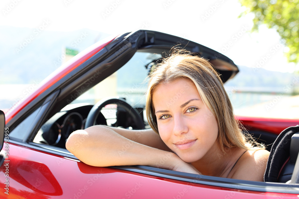 Convertible car owner looks at you