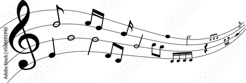 Collection of Music notes. Musical key signs photo
