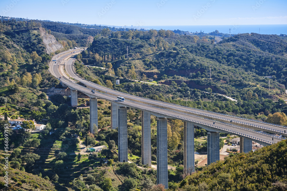 Mediterranean highway, viaduct over Rio Verde in Marbella