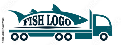 A logo of the big truck with fish.