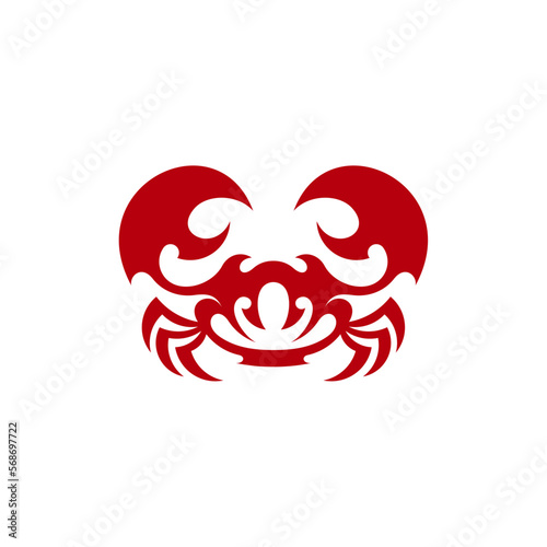 crab simple logo for symbol or icon