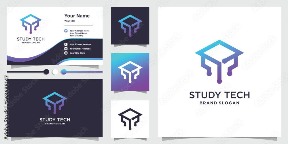 Study logo design with creative technology concept