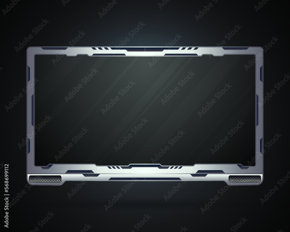 Abstract silver live stream overlay gui screen panel for video ...