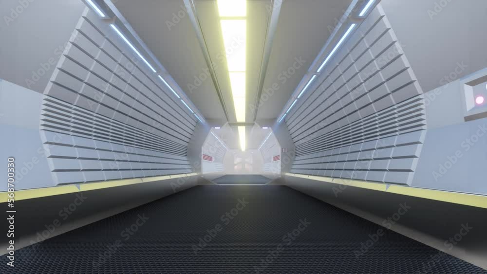 Futuristic tunnel science data cyberspace 4k