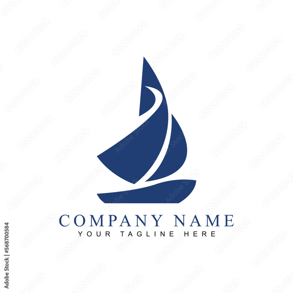 cruise ship logo. sea sailing ship logo design editable, simple. Stock