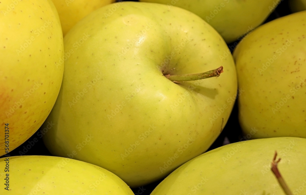 A set of apples, selective focus, photographed up close