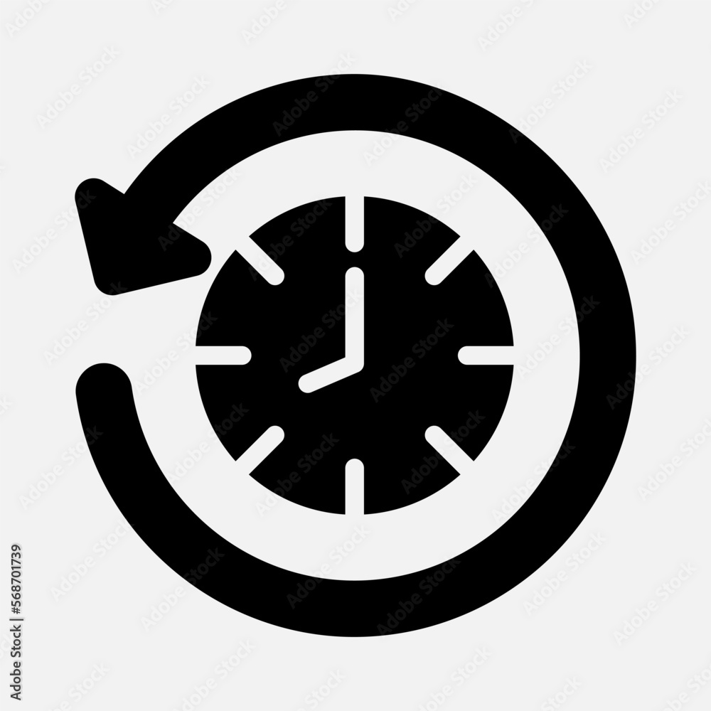 Time management icon in solid style, use for website mobile app presentation Time management icon in solid style, use for website mobile app presentation