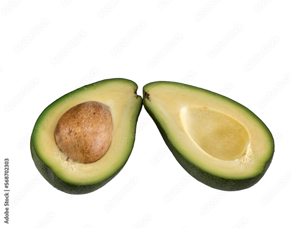 Avocado-Close-up- isolated on transparent background