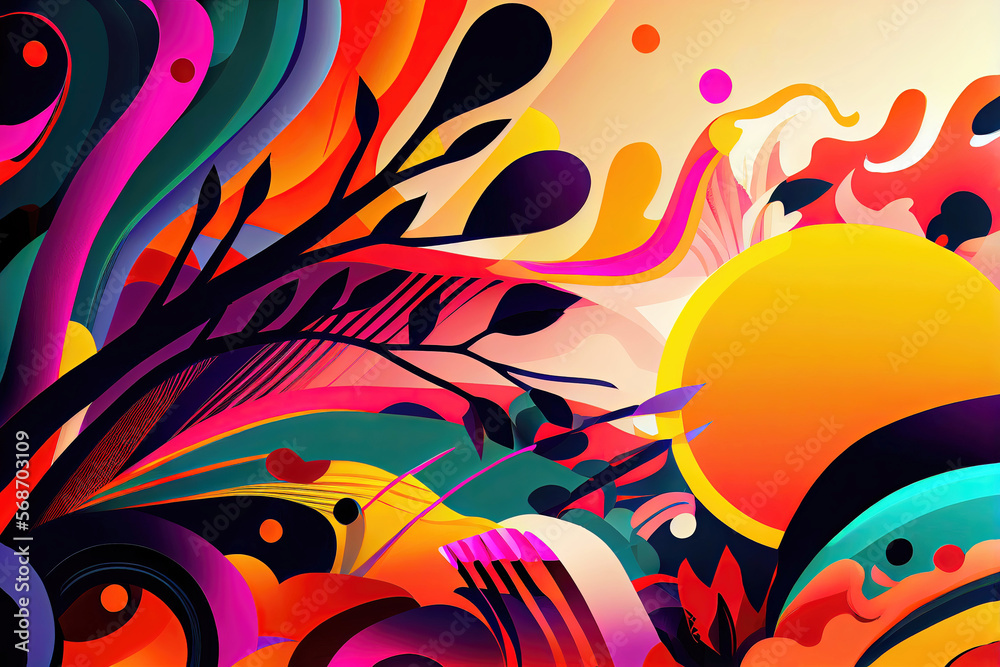 Modern abstract colorful background wallpaper design (Generative AI)