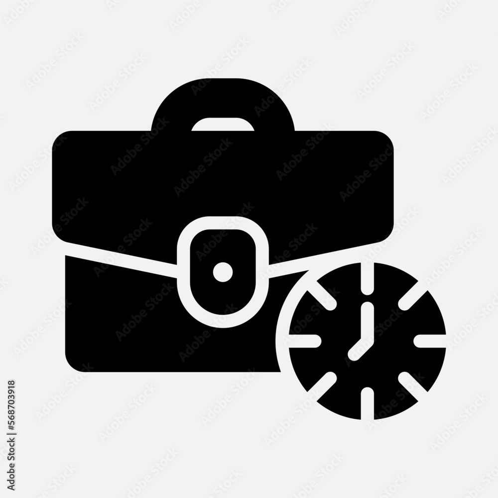 Work time icon in solid style, use for website mobile app presentation Work time icon in solid style, use for website mobile app presentation
