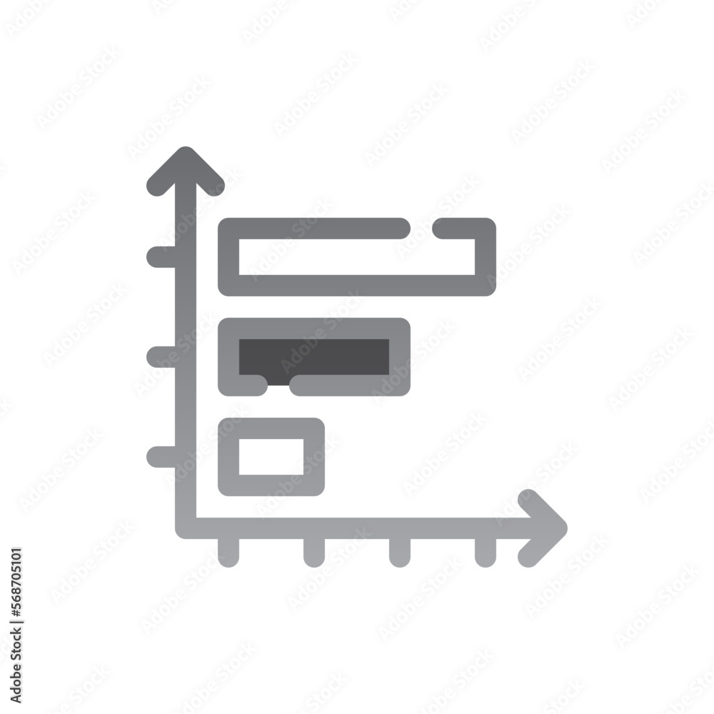 bar chart two tone gradient icon bar chart two tone gradient icon
