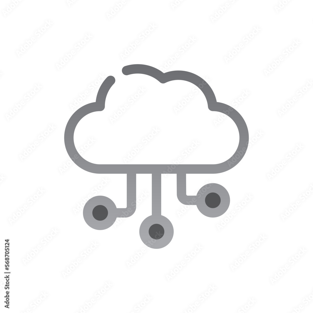 cloud network two tone gradient icon cloud network two tone gradient icon