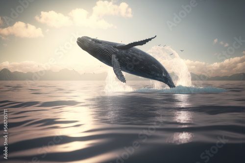 3d illustration of a whale breaching © Sebastian Kaulitzki
