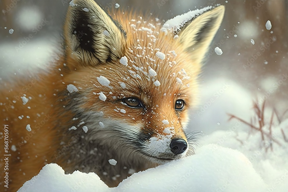 Obraz premium Fox Face Generative ai