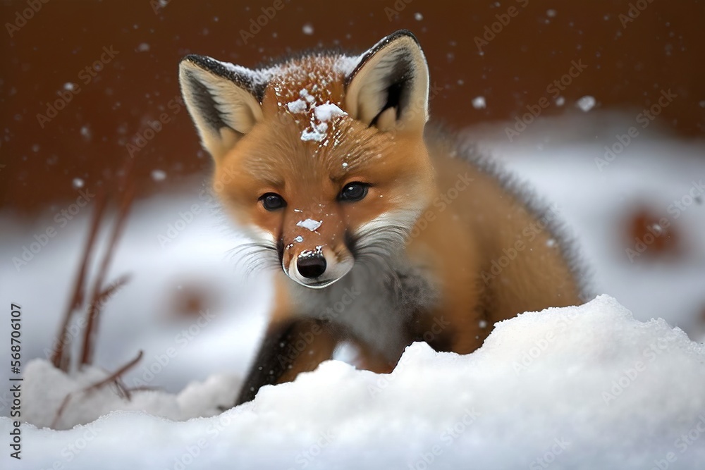 Obraz premium Cute Fox Generative ai