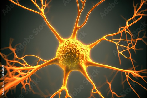 3d illustration of a nerve cell