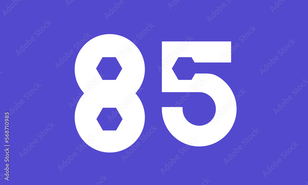 Number Blue Tech Modern Hexagon Logo